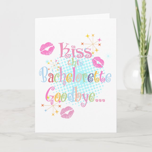Cartão Beijo Bachelorette adeus (Frente)