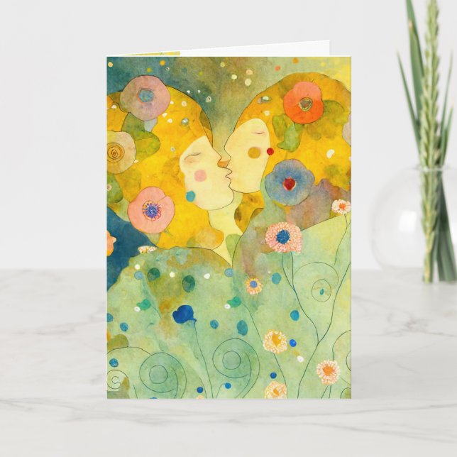 Cartão Beijo de dia de os namorados com bonito impressão (Frente)