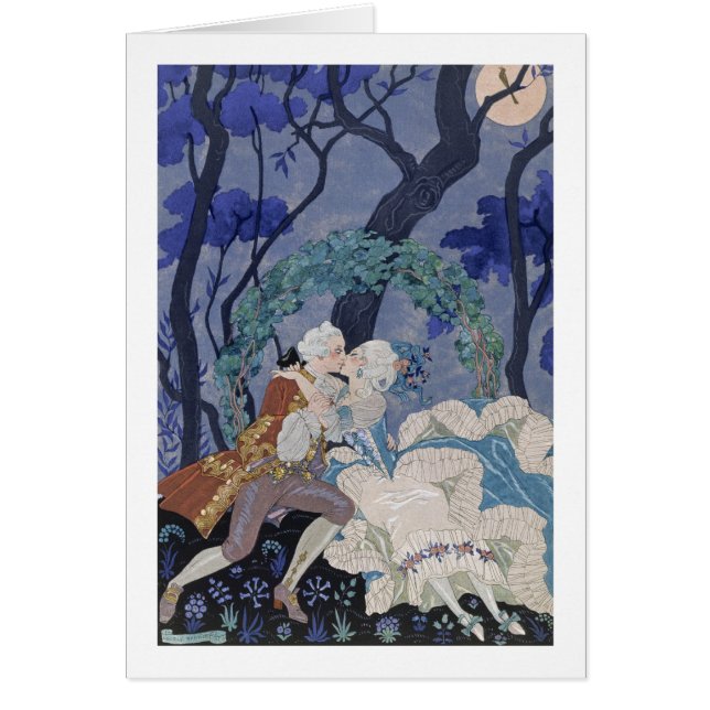 Cartão Beijo secreto, ilustração para "Fetes Galantes" (Frente)