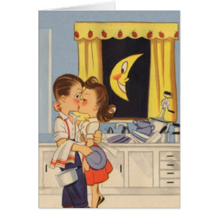 Cartão Beijo sobre pratos