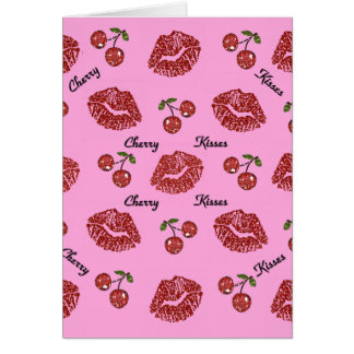 Cartão Beijos de Cereja Rockabilly RAB em Rosa