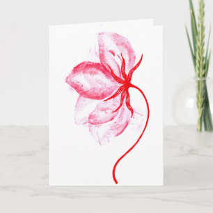 Cartão Beijos de Lápis Labial Românticos Flor Dobrada Sau