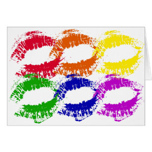 Cartão Beijos do arco-íris