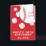Cartão Beisebol Balls Red Kids Boy Feliz Aniversário<br><div class="desc">Beisebol Bolas Red Kids Boy Happy Birthday Card. Personalize com seu nome e faça um cartão legal de aniversário para um jogador de beisebol ou fã de beisebol.</div>