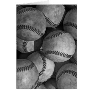 Cartão Beisebol Preto e Branco