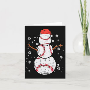 Cartão Beisebol Snowman Xmas Christmas Sports Boys Wo