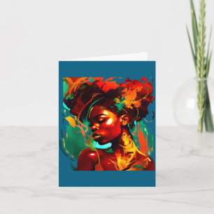 Cartão Bela arte negra mulher afro-americana