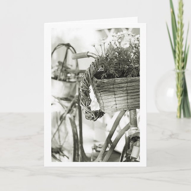 CARTÃO BELA BICICLETA DE ANIVERSÁRIO VERDE PARA MEU MELHO (Frente)