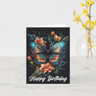 Cartão Bela Borboleta Feliz Aniversário