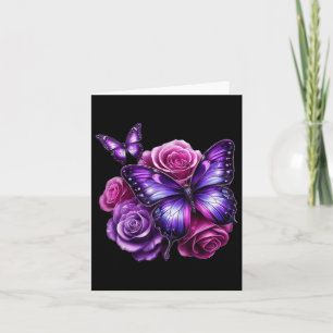 Cartão Bela Borboleta Rosa Roxo Amantes G