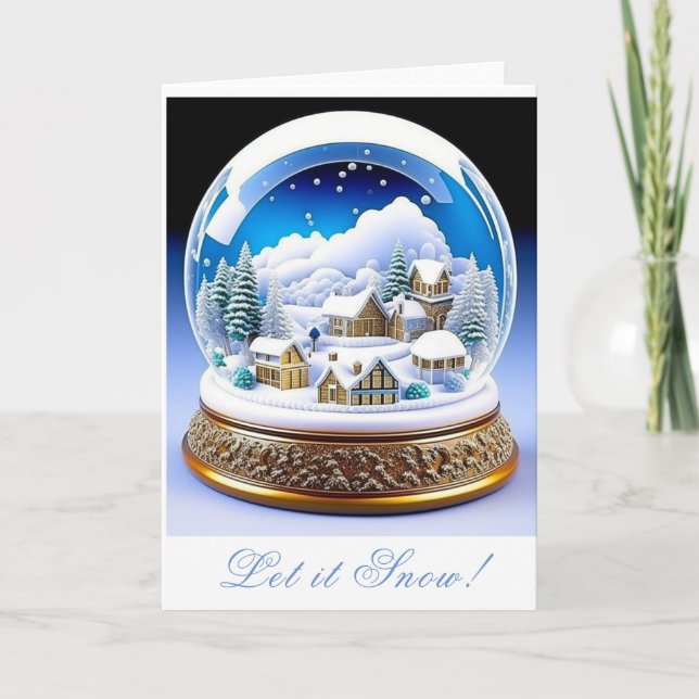Cartão Bela Brown Christmas Snow Globe (Frente)