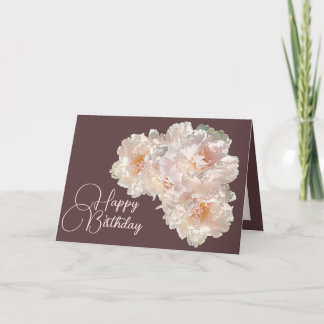 Cartão Bela Buquê Floral Pink Peonies Aniversário