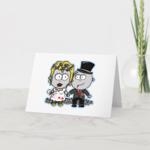 Cartão Bela caricatura Noiva Zombie e presentes de noiva