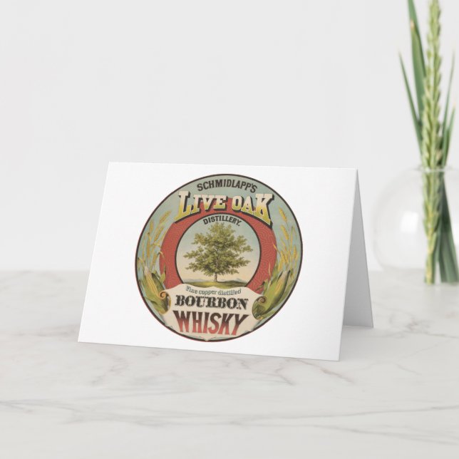 Cartão Bela Cobre Destilava Bourbon Whisky. (Frente)