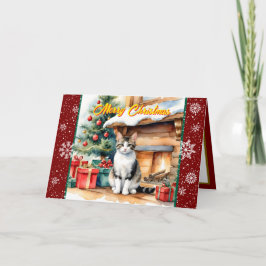 Cartão Bela Coleção Antiga de Férias de Natal