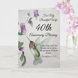 Cartão Bela Esposa 40º Aniversário Bênção