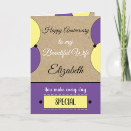 Cartão Bela Esposa Aniversário Roxo