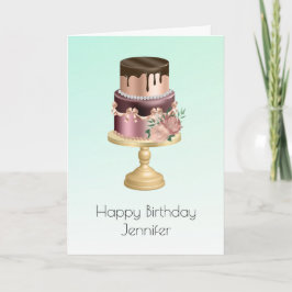 Cartão Bela festa do Bolo Brilhante, aniversário do Bolo