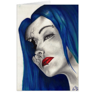 Cartão Bela Gótico Fantasy Original Art