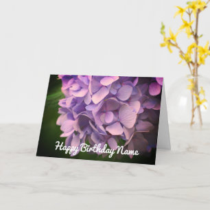 Cartão Bela Hydrangea Flor Personalizado Aniversário