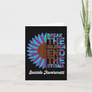 Cartão Bela prevenção suicida Sensibilização Girassol W