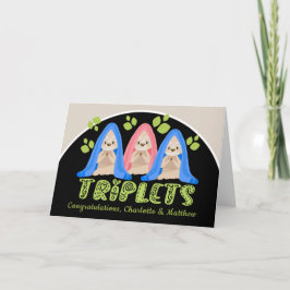 Cartão Bela Sloth Dois Meninos Uma Garota Novo Triplet Ba
