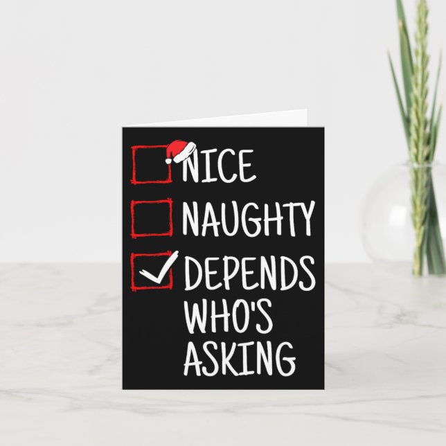 Cartão Bela travessura Depende Quem Está Pedindo Feliz Na (Frente)