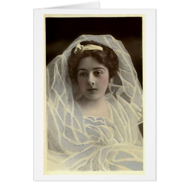 Cartão Bela Vintage em Branco, (Frente)