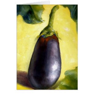 Cartão Belas artes da beringela da pintura a óleo