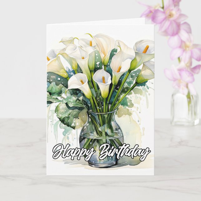 Cartão Belas Flores de Lírio Calla (Orquídea)