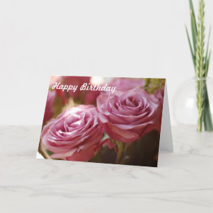 Cartão Belas Rosas Cor-de-Rosa