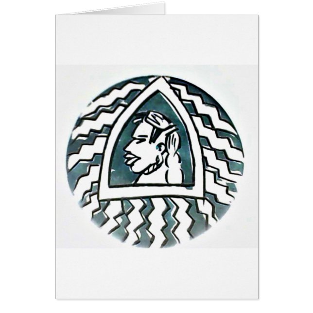 Cartão Beleza Africana Bongo Maasai Retrato Arte Tribal (Frente)