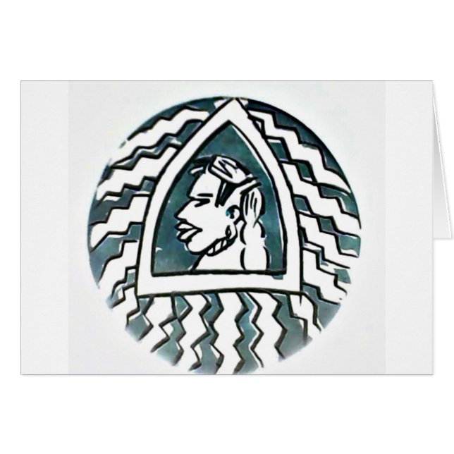 Cartão Beleza Africana Bongo Maasai Retrato Arte Tribal (Frente Horizontal)