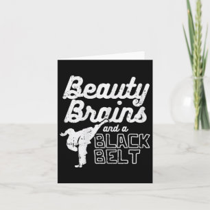 Cartão Beleza Cérebro Negra Menina Karate Kick Taekwond