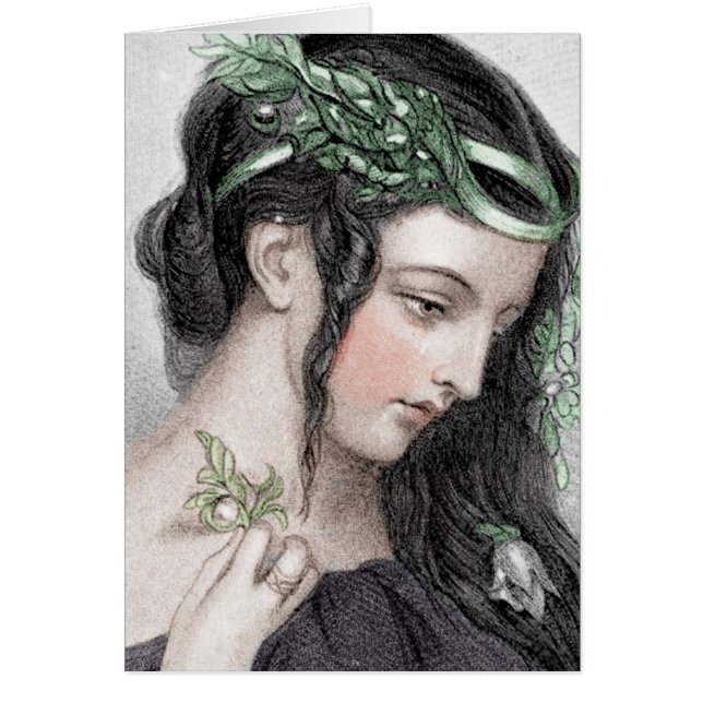 Cartão Beleza clássica com Headband frondoso (Frente)