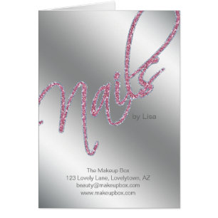 Cartão Beleza do folheto do salão de beleza do prego