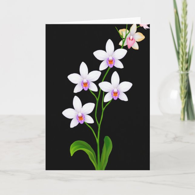 Cartão Beleza Floral Preta (Frente)