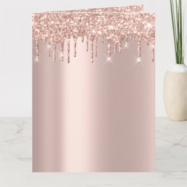 Cartão Beleza simplesmente nupcial Dourado cor-de-rosa (Frente)