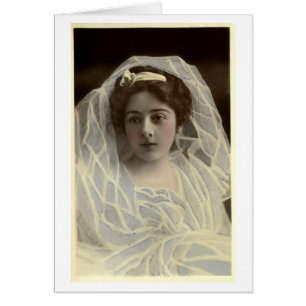 Cartão Beleza Vintage em Branco,