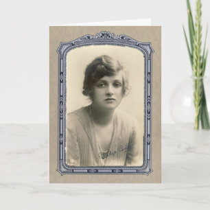 Cartão Beleza Vintage, Saudações de Aniversário