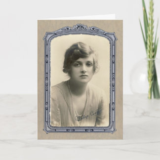 Cartão Beleza Vintage, Saudações de Aniversário