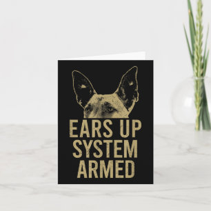Cartão Belga Malinois Ears Up Sistema Armado Maligador Mo