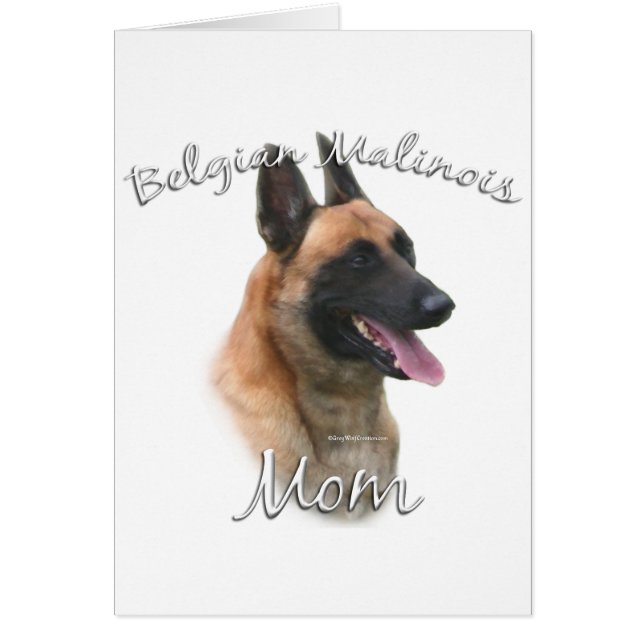 Cartão Belga Malinois Mãe 2 (Frente)