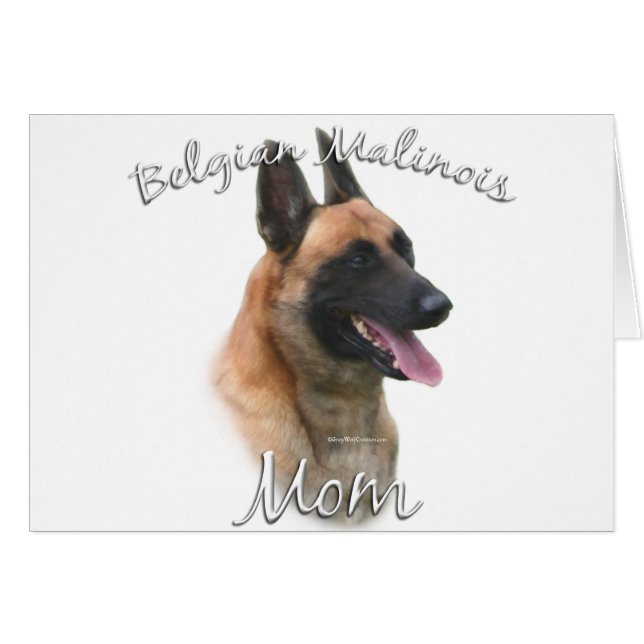 Cartão Belga Malinois Mãe 2 (Frente Horizontal)