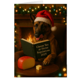 Cartão Belgian Malinois 'Cheese Tax' Christmas card