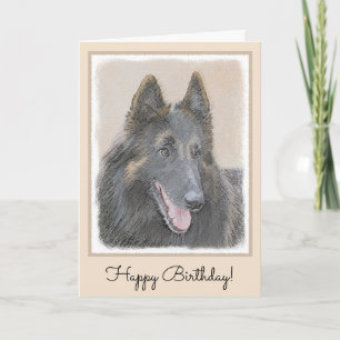 Cartão Belgian Tervuren Painting - Cute Original Dog Art