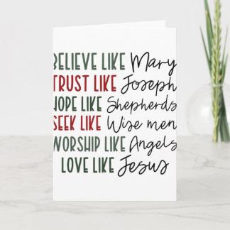 Cartão Believe Trust Hope Seek Like Shepherds Christian C