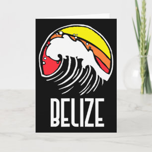 Cartão Belize Vintage Anos 80 Retro Surf Beach Onda Gráfi