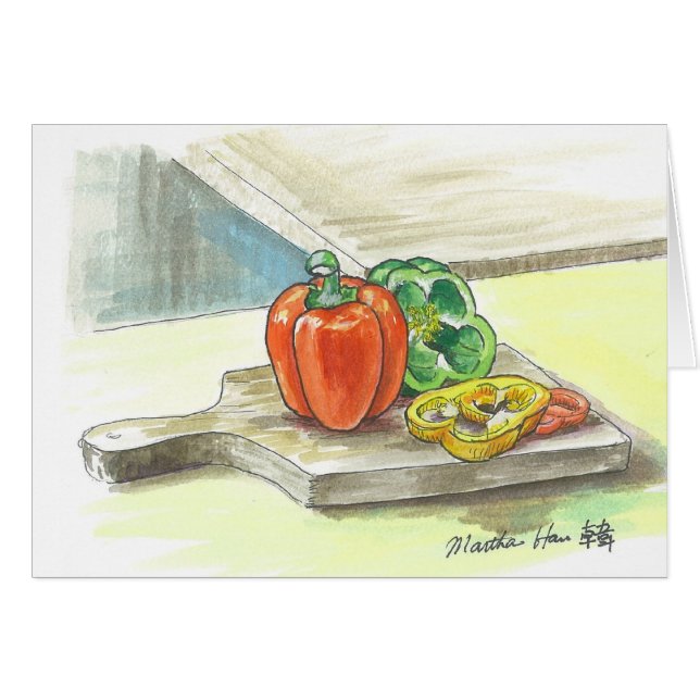 Cartão Bellpeppers deleitáveis (Frente Horizontal)