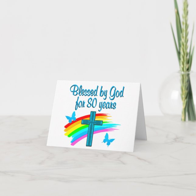 CARTÃO BELO 80 AZUL DESIGN DE ANIVERSÁRIO CHRISTIAN (Frente)